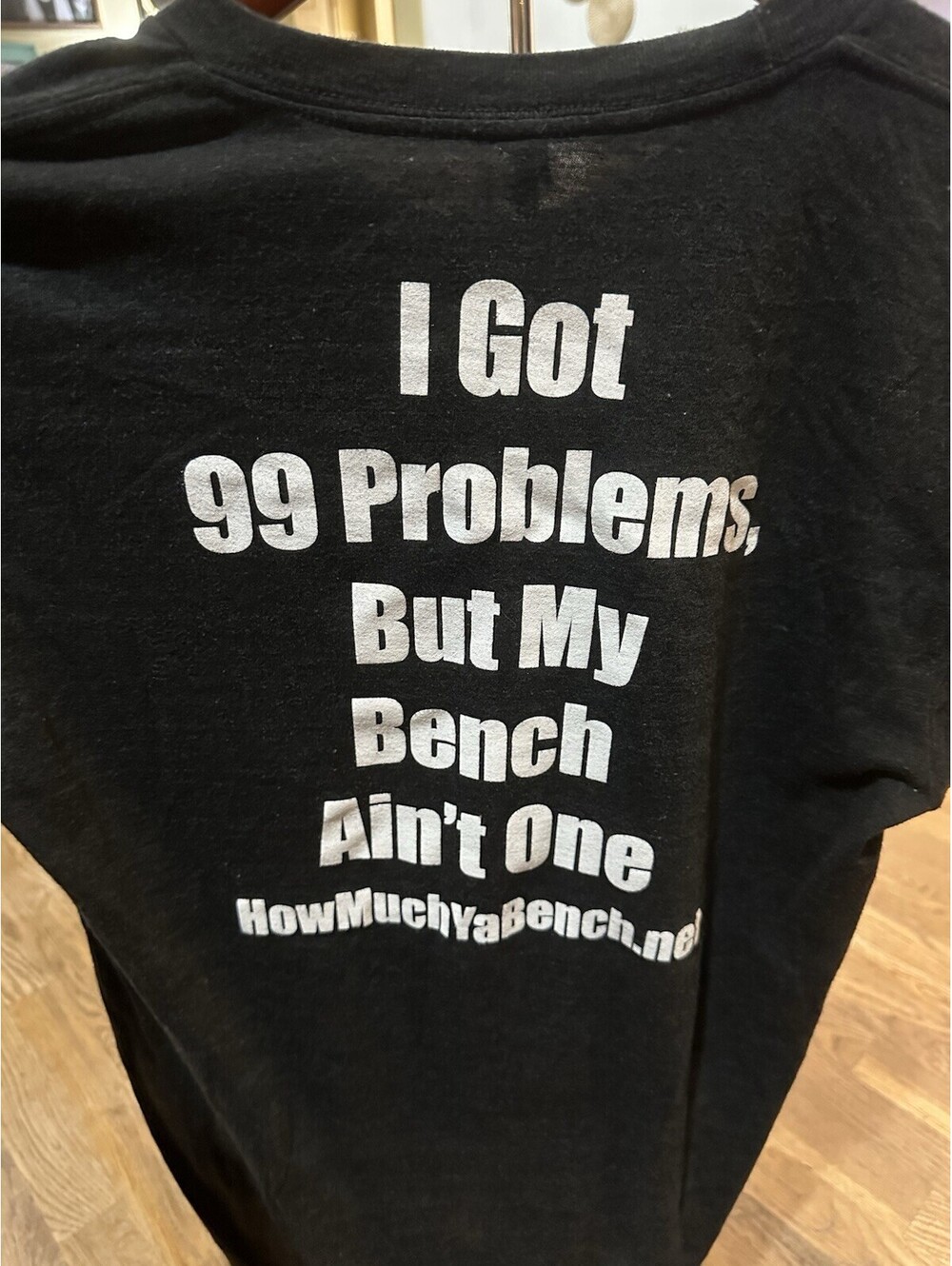 Mark Bell Sling Shot T Shirt Medium Gym 99 Problems Bench Workout Tee